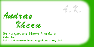 andras khern business card